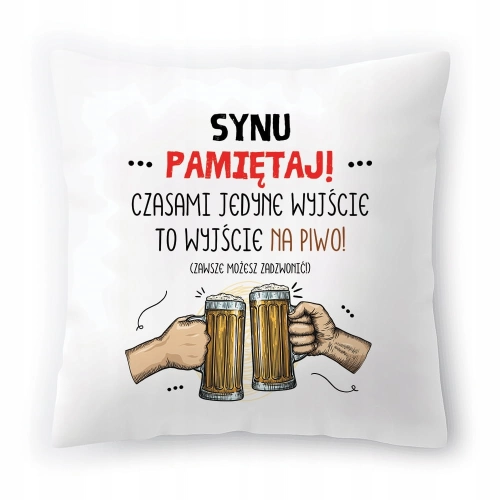 Poduszka Dla Syna Synusia na Urodziny Prezent z Nadrukiem ze Zdjęciem