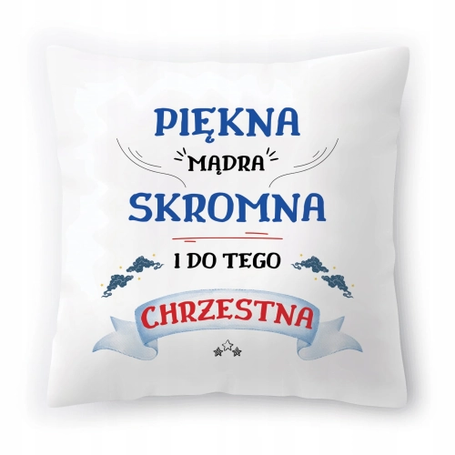 Poduszka Dla Chrzestnej Urodziny Prezent z Nadrukiem ze Zdjęciem