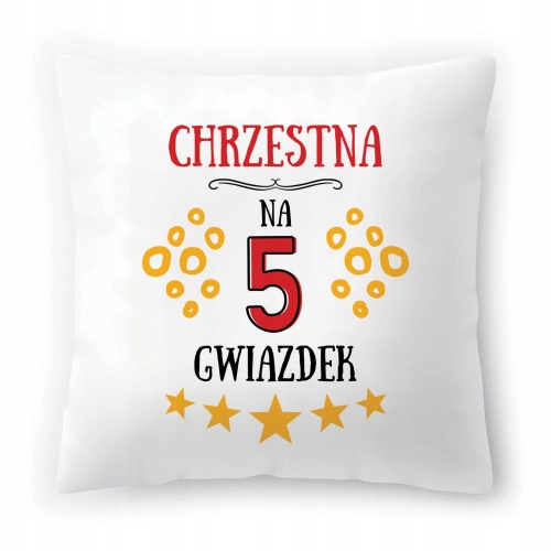 Poduszka Dla Chrzestnej Urodziny Prezent z Nadrukiem ze Zdjęciem