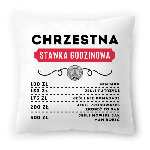 Poduszka Dla Chrzestnej Urodziny Prezent z Nadrukiem ze Zdjęciem