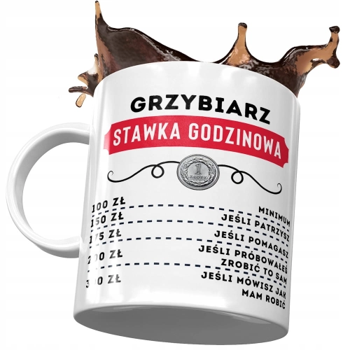 Dla Grzybiarza Kubek na Urodziny na Prezent z Nadrukiem ze Zdjęciem