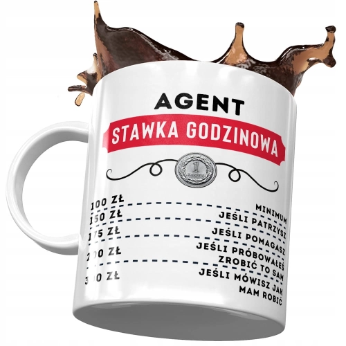 Dla Agenta Kubek na Urodziny Imieniny na Prezent z Nadrukiem ze Zdjęciem
