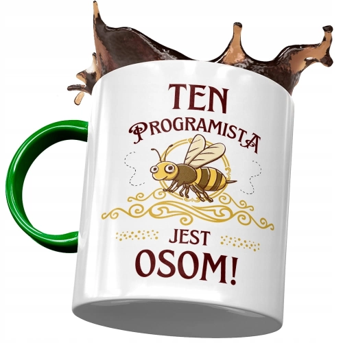 Kubek Dla Programisty Zielony Jest Osom z Nadrukiem ze Zdjęciem