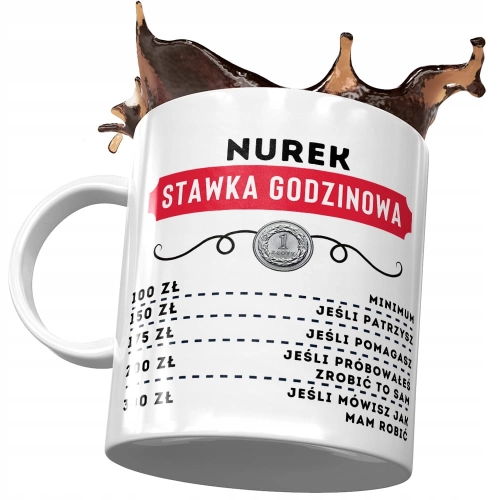 Dla Nurka Kubek na Urodziny Imieniny na Prezent z Nadrukiem ze Zdjęciem