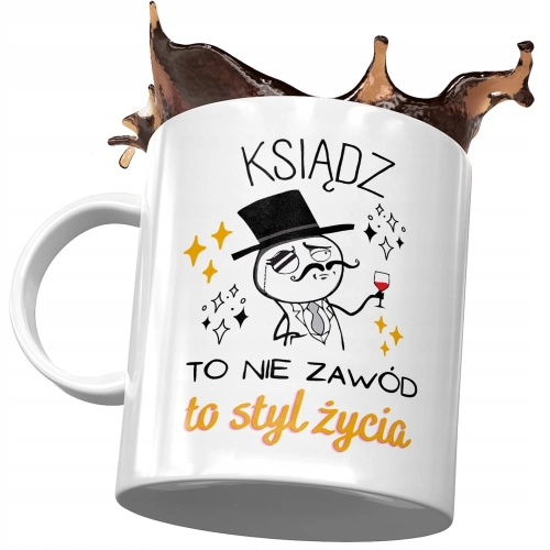 Dla Księdza Kubek na Urodziny Imieniny na Prezent z Nadrukiem ze Zdjęciem