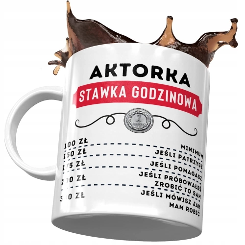 Dla Aktorki Kubek na Urodziny Imieniny na Prezent z Nadrukiem ze Zdjęciem