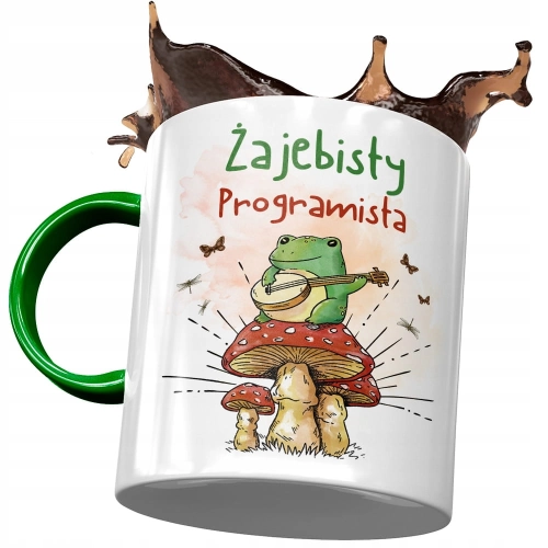 Kubek Dla Programisty Zielony Żajebisty z Nadrukiem ze Zdjęciem