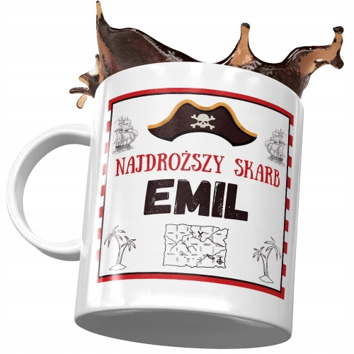 Kubek Dla Emila Syna na Dzień Dziecka Prezent z Nadrukiem ze Zdjęciem