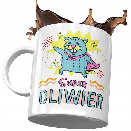 Kubek Dla Oliwiera Syna na Dzień Dziecka Prezent z Nadrukiem ze Zdjęciem