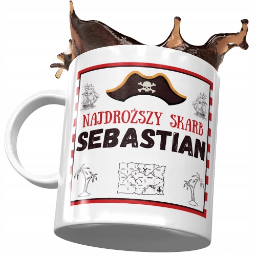 Kubek Dla Sebastiana Syna na Dzień Dziecka Prezent z Nadrukiem ze Zdjęciem