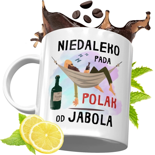 Kubek Śmieszny Zabawny - Niedaleko pada Polak od jabola