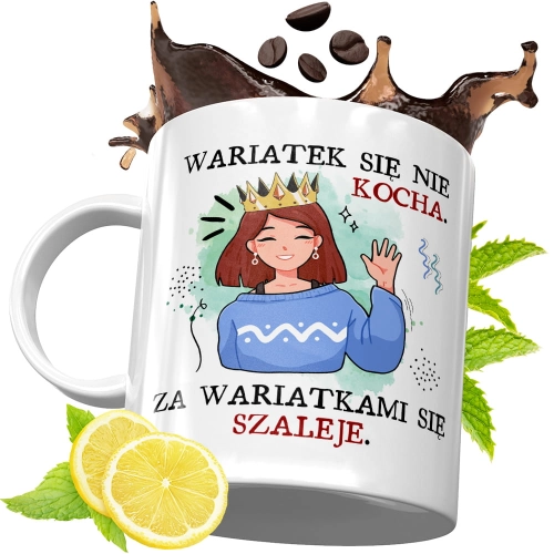 Kubek Śmieszny Zabawny - Wariatek się nie kocha