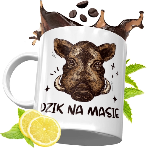 Kubek Śmieszny Zabawny - Dzik na masie