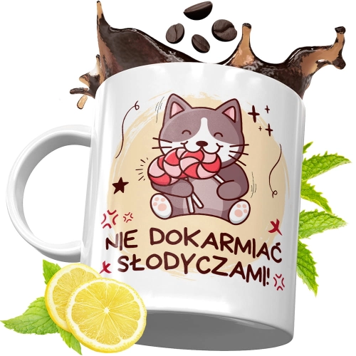 Kubek Śmieszny Zabawny - Nie dokarmiać słodyczami