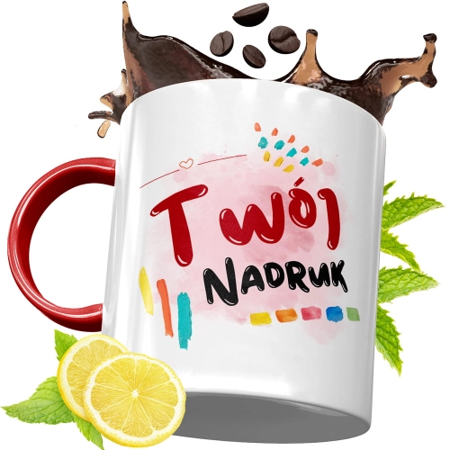 Spersonalizowany czerwony kubek  z Twoim własnym nadrukiem, zdjęciem, logo! 