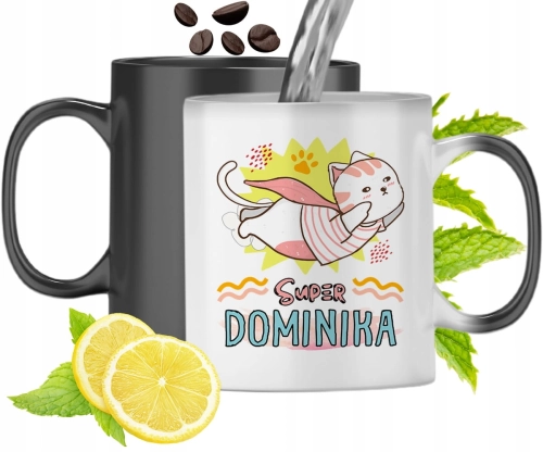 Dla Dominiki Kubek Magiczny Córki Dziecka Prezent Z Nadrukiem Ze Zdjęciem