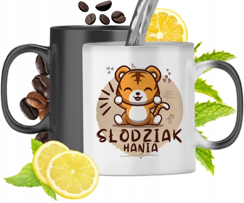 Kubek Magiczny Dla Hani Czarny Matowy z Nadrukiem ze Zdjęciem 330ml