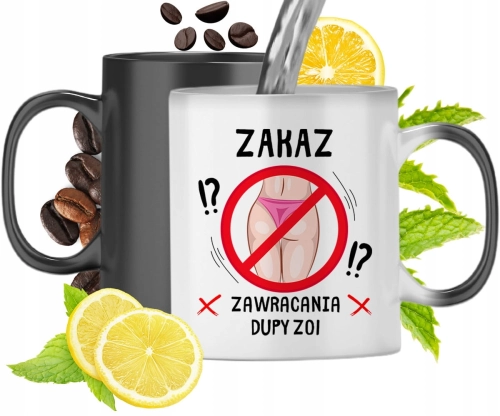 Kubek Magiczny Dla Zoi Czarny Matowy z Nadrukiem ze Zdjęciem 330ml