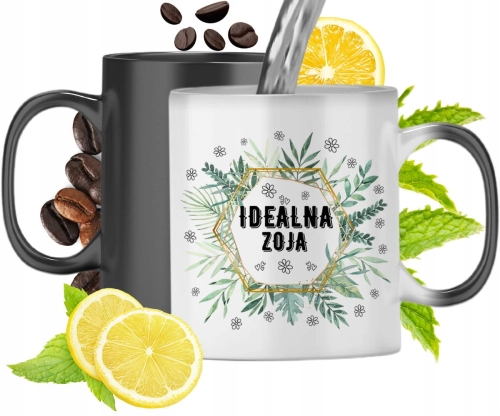 Kubek Magiczny Dla Zoi Czarny Matowy z Nadrukiem ze Zdjęciem 330ml