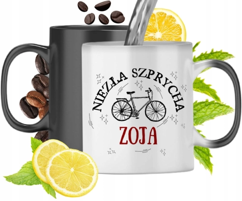 Kubek Magiczny Dla Zoi Czarny Matowy z Nadrukiem ze Zdjęciem 330ml