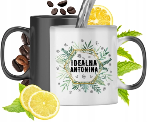 Kubek Magiczny Dla Antoniny Czarny Matowy z Nadrukiem ze Zdjęciem 330ml