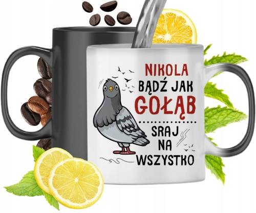 Kubek Magiczny Dla Nikoli Czarny Matowy z Nadrukiem ze Zdjęciem 330ml