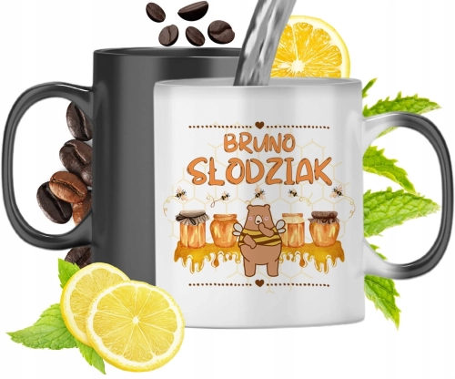 Kubek Magiczny Dla Mateusza Czarny Matowy z Nadrukiem ze Zdjęciem 330ml