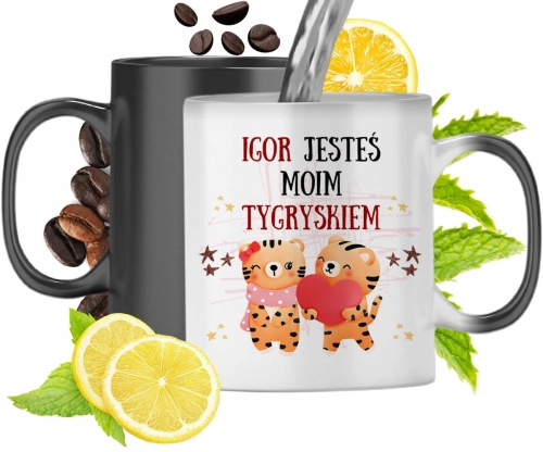 Kubek Magiczny Dla Igora Czarny Matowy z Nadrukiem ze Zdjęciem 330ml