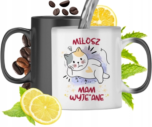 Kubek Magiczny Dla Miłosza Czarny Matowy z Nadrukiem ze Zdjęciem 330ml