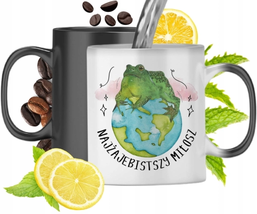 Kubek Magiczny Dla Miłosza Czarny Matowy z Nadrukiem ze Zdjęciem 330ml