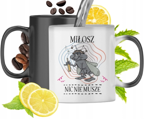 Kubek Magiczny Dla Miłosza Czarny Matowy z Nadrukiem ze Zdjęciem 330ml