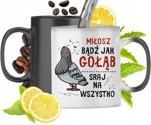 Kubek Magiczny Dla Miłosza Czarny Matowy z Nadrukiem ze Zdjęciem 330ml