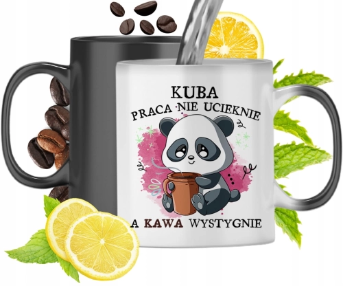 Kubek Magiczny Dla Kuby Czarny Matowy z Nadrukiem ze Zdjęciem 330ml