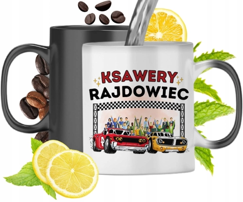 Kubek Magiczny Dla Ksawerego Czarny Matowy z Nadrukiem ze Zdjęciem 330ml