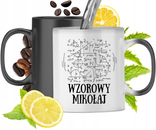 Kubek Magiczny Dla Mikołaja Czarny Matowy z Nadrukiem ze Zdjęciem 330ml