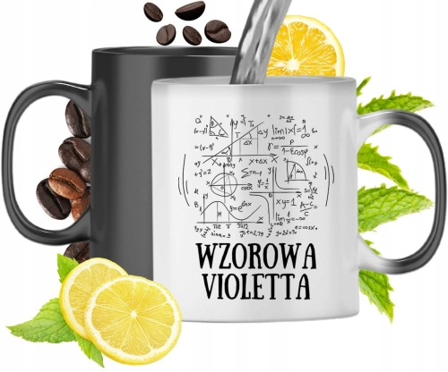 Kubek Magiczny Dla Violetty Czarny Matowy z Nadrukiem ze Zdjęciem 330ml
