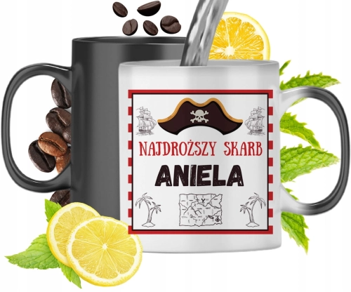 Kubek Magiczny Dla Anieli Czarny Matowy z Nadrukiem ze Zdjęciem 330ml
