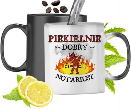 Kubek Magiczny Dla Notariusza Czarny Zmieniający Kolor Z Nadrukiem Ze Zdjęc
