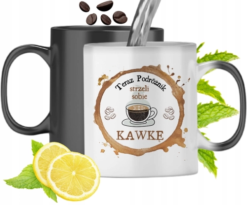 Kubek Magiczny Dla Podróżnika Zmieniający Kolor Z Nadrukiem Ze Zdjęciem