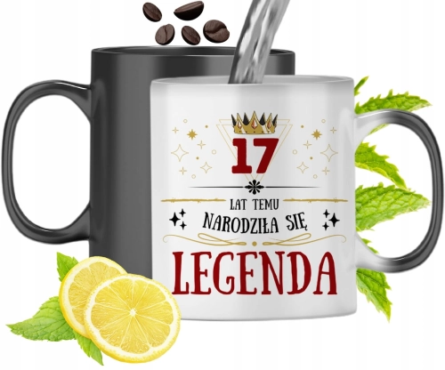 Kubek Magiczny Na Urodziny 17Ste Zmieniający Kolor Z Nadrukiem Ze Zdjęciem