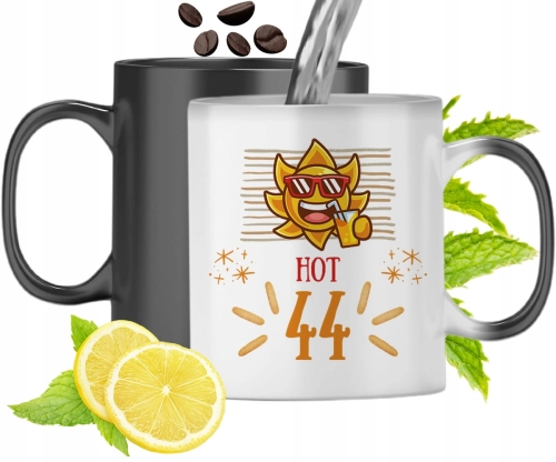 Kubek Magiczny Na Urodziny 44Te Zmieniający Kolor Z Nadrukiem Ze Zdjęciem