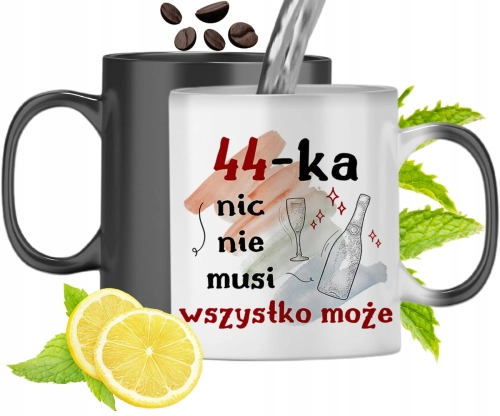 Kubek Magiczny Na Urodziny 44Te Zmieniający Kolor Z Nadrukiem Ze Zdjęciem