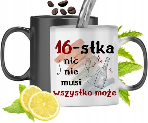 Kubek Magiczny Na Urodziny 16Ste Zmieniający Kolor Z Nadrukiem Ze Zdjęciem