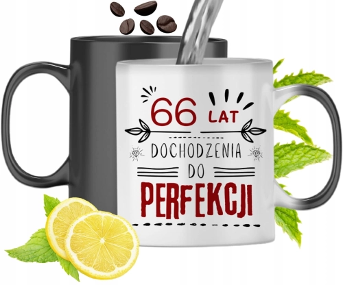 Kubek Magiczny Na Urodziny 66Ste Zmieniający Kolor Z Nadrukiem Ze Zdjęciem