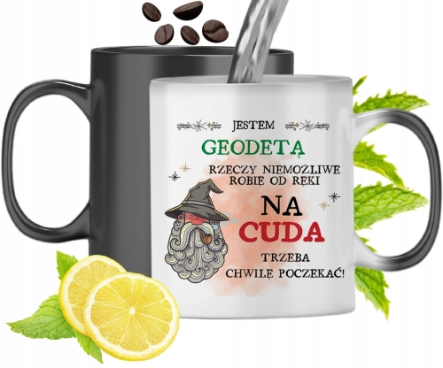 Kubek Magiczny Dla Geodety Zmieniający Kolor Z Nadrukiem Ze Zdjęciem