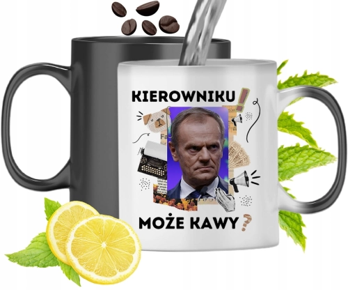 Kubek Magiczny Donald Tusk Zmieniający Kolor Z Nadrukiem Ze Zdjęciem