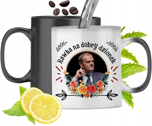 Kubek Magiczny Donald Tusk Zmieniający Kolor Z Nadrukiem Ze Zdjęciem