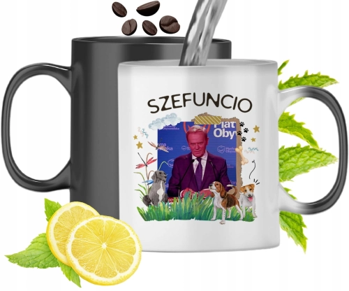 Kubek Magiczny Donald Tusk Zmieniający Kolor Z Nadrukiem Ze Zdjęciem