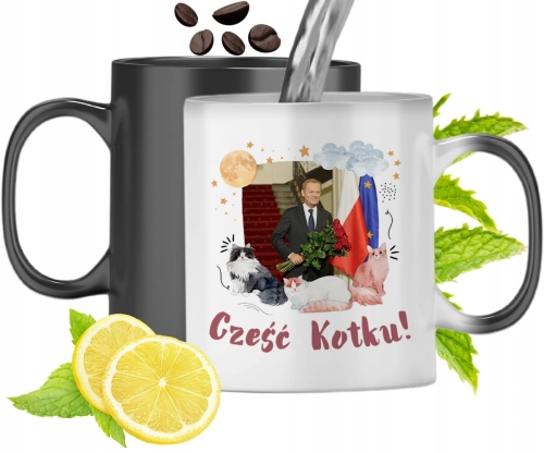Kubek Magiczny Donald Tusk Zmieniający Kolor Z Nadrukiem Ze Zdjęciem