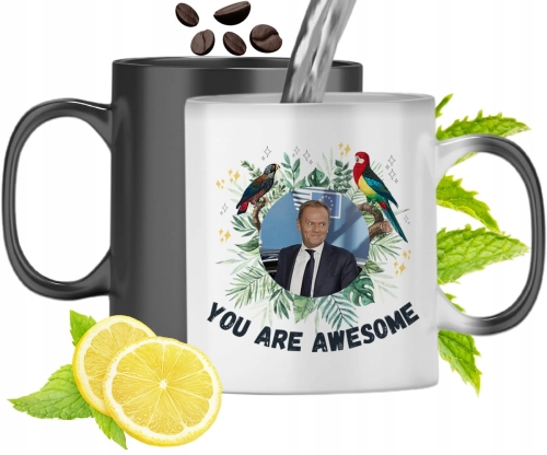 Kubek Magiczny Donald Tusk Zmieniający Kolor Z Nadrukiem Ze Zdjęciem